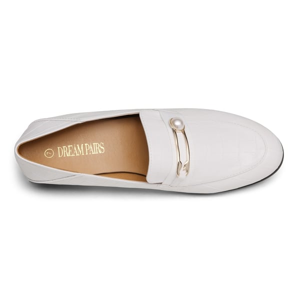 Comfortable Casual Round Toe Loafers - BEIGE WHITE STONE PU - 3